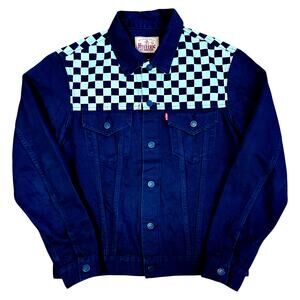 L Hysteric Glamour Checker Denim Trucker Jacket
